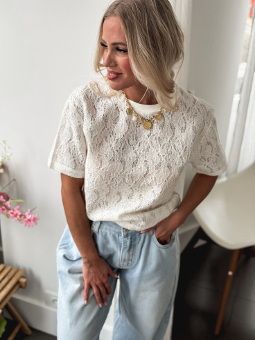 Blouse en dentelle Marina - Ecru