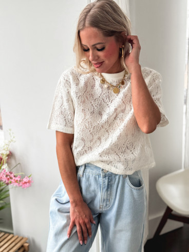 Blouse en dentelle Marina - Ecru