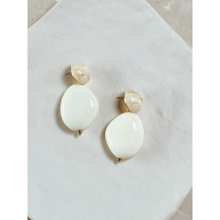 Boucles d'oreilles Athenais - Ecru/Beige