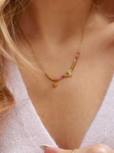 Collier Elisa - Doré/Rose