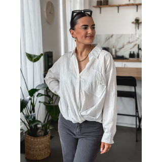 Chemise lignée Corine - Blanc/Gris