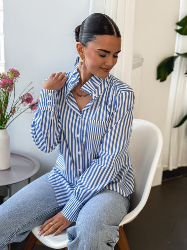 Chemise lignée Alisée - Bleu/Blanc