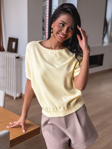 Pull manches courtes Alyssa - Jaune