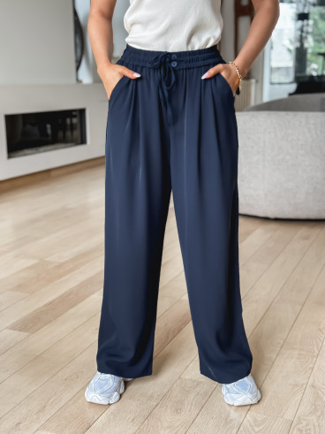 Pantalon fluide Emy - Bleu marine