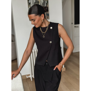 Blouse sans manches Axelle - Noir