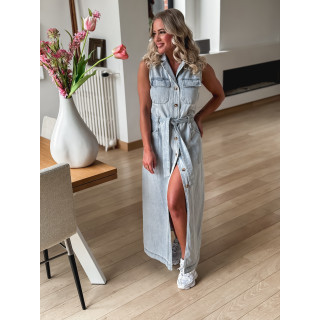 Robe longue en jeans Héléna - Bleu clair