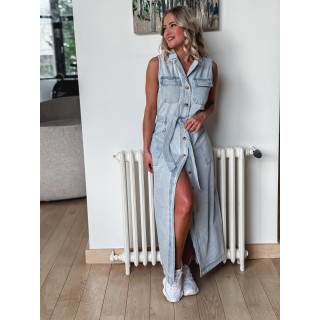 Robe longue en jeans Héléna - Bleu clair