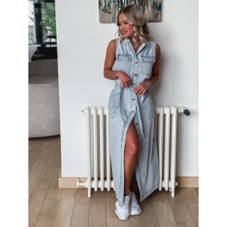 Robe longue en jeans Héléna - Bleu clair