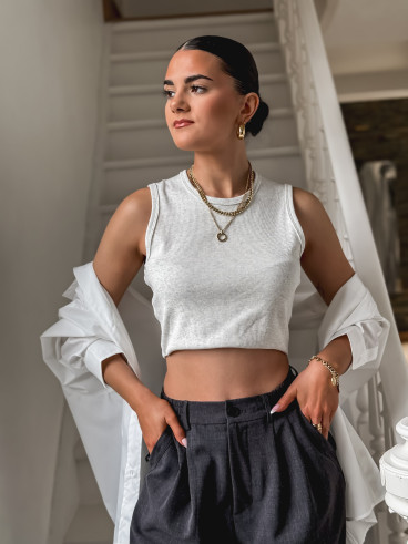 Top Livia - Gris clair