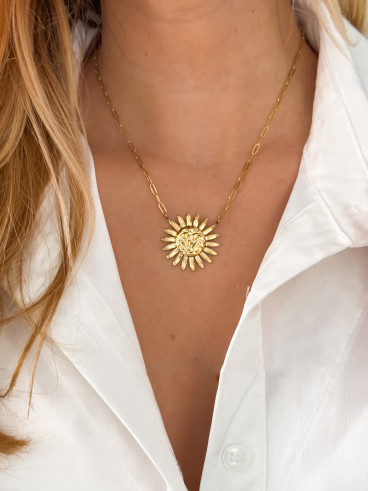 Collier Tournesol - Doré