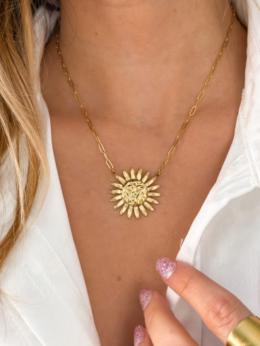 Collier Tournesol - Doré