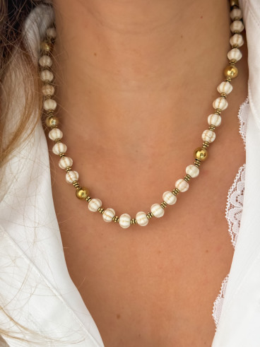 Collier Macy - Beige/Doré