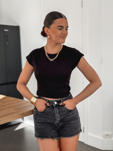 Crop top Sylviana - Noir