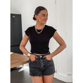 Crop top Sylviana - Noir