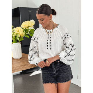 Blouse Raquel - Blanc/Noir