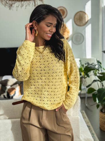 Blouse en crochet Nadie - Jaune