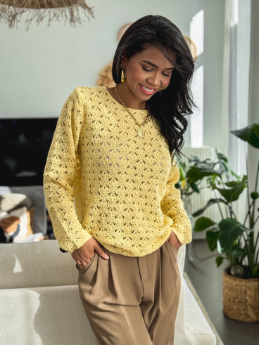 Blouse en crochet Nadie - Jaune