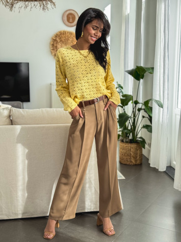 Blouse en crochet Nadie - Jaune