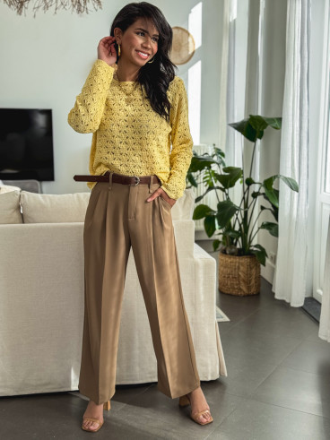 Blouse en crochet Nadie - Jaune