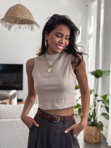 Crop top Léana - Taupe