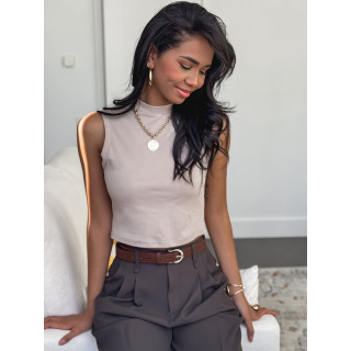 Crop top Léana - Taupe