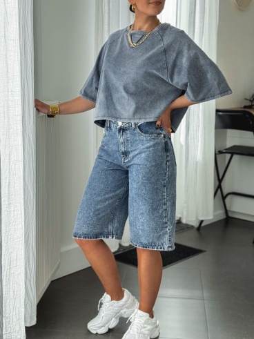 Short en jeans Sidonie - Bleu jeans