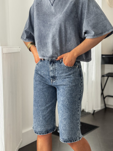 Short en jeans Sidonie - Bleu jeans