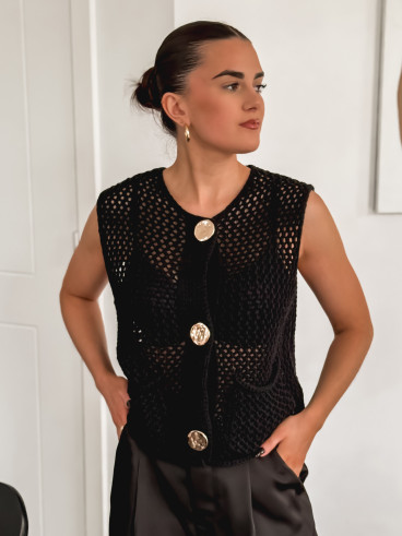 Gilet sans manches Alissa - Noir