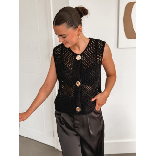 Gilet sans manches Alissa - Noir