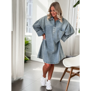 Robe courte en jeans Anabelle - Bleu