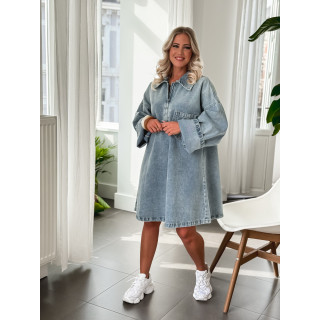 Robe courte en jeans Anabelle - Bleu