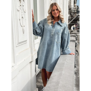 Robe courte en jeans Anabelle - Bleu