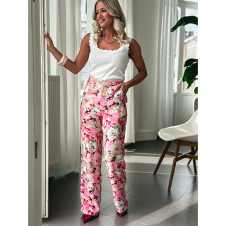 Pantalon à fleurs Rosanna - Rose