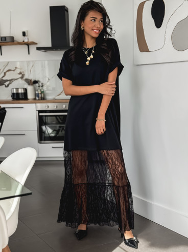 Robe longue Hally - Noir