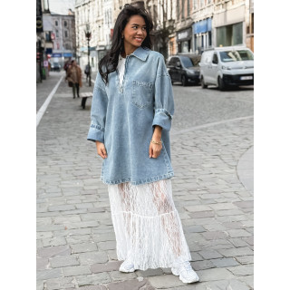 Robe courte en jeans Anabelle - Bleu