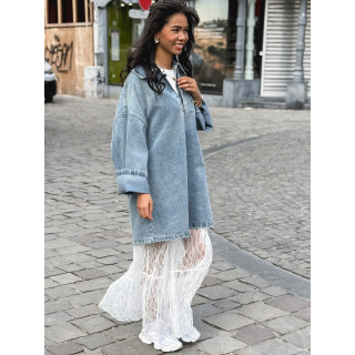 Robe courte en jeans Anabelle - Bleu