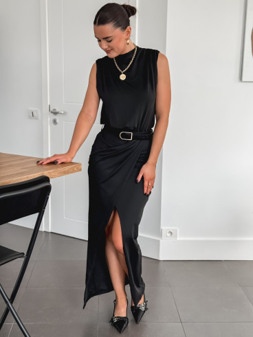 Robe longue Carmine - Noir