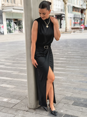 Robe longue Carmine - Noir