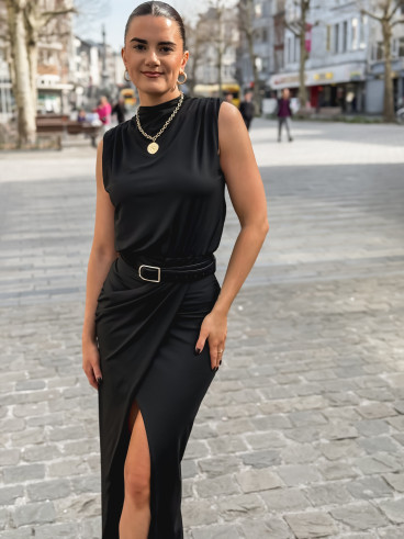 Robe longue Carmine - Noir