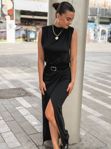 Robe longue Carmine - Noir