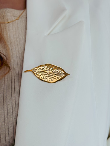 Broche Feuille - Doré