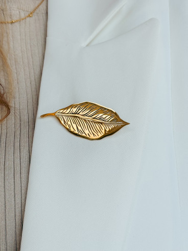 Broche Feuille - Doré