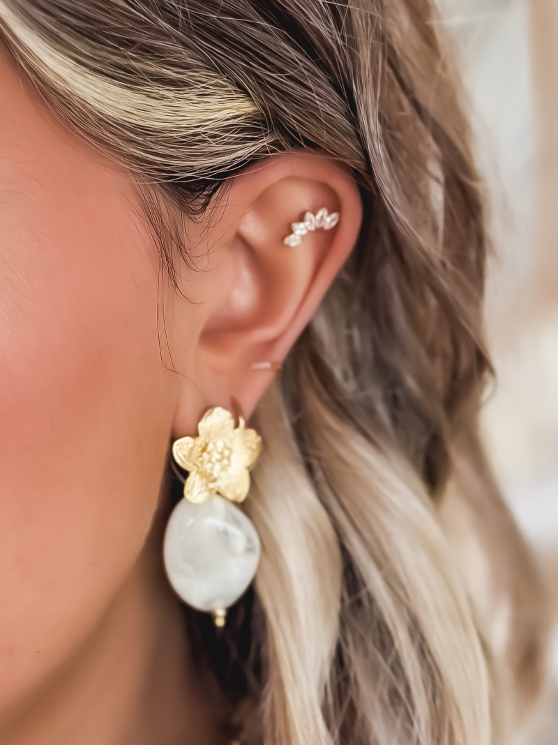 Boucles d'oreilles Lugano - Doré/Nacré