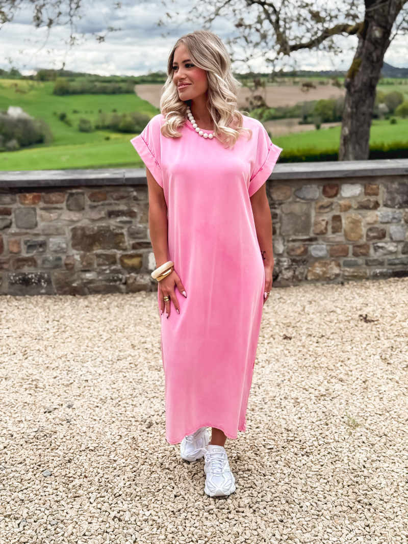 Robe longue Naoko - Fuchsia