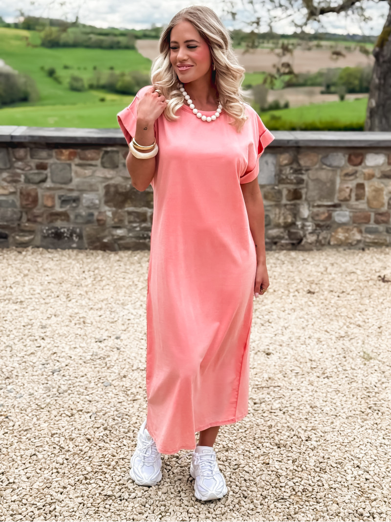 Robe longue Naoko - Corail