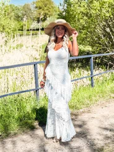 Robe longue Sally - Blanc