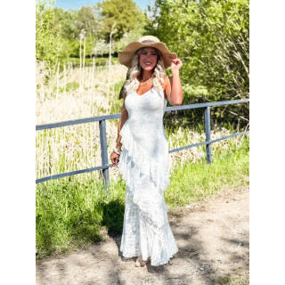 Robe longue Sally - Blanc
