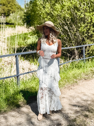 Robe longue Sally - Blanc