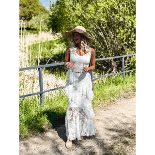 Robe longue Sally - Blanc