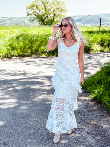 Robe longue Sally - Blanc